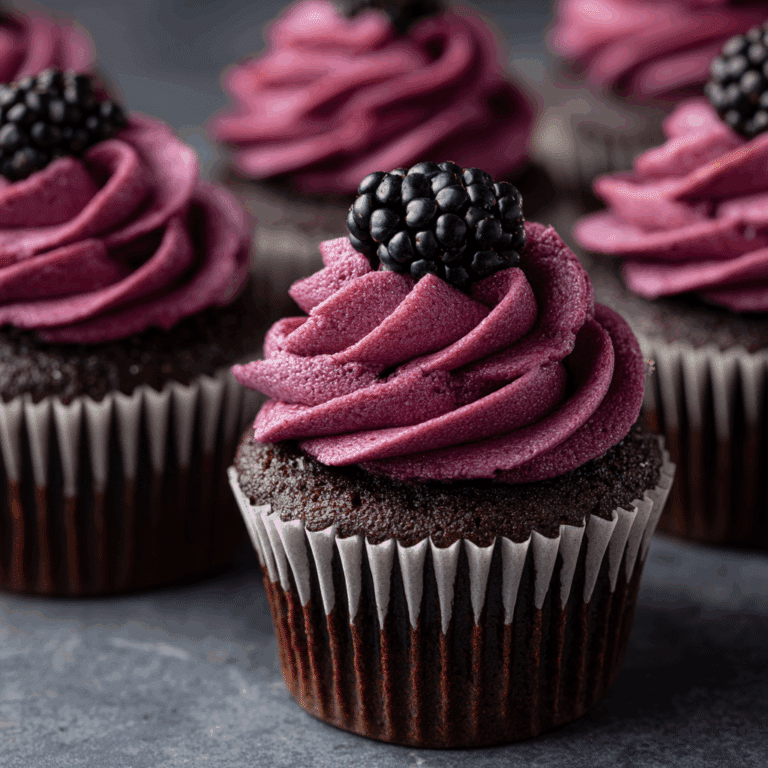 Chocolate Cupcakes with Blackberry Buttercream Recipe