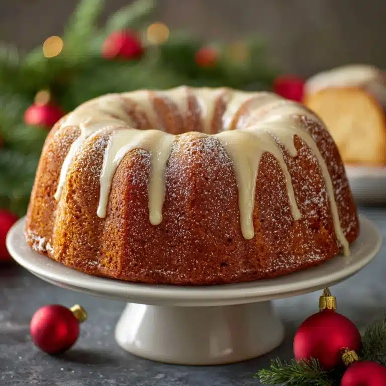 Eggnog Bundt Cake with Eggnog Frosting Recipe