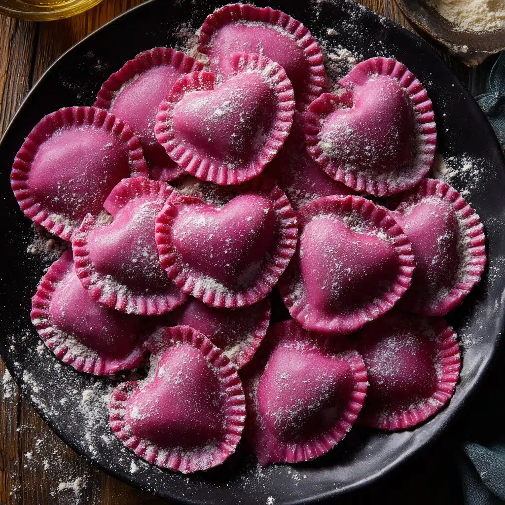 Ricotta and Sage Filled Beetroot Ravioli Hearts Recipe