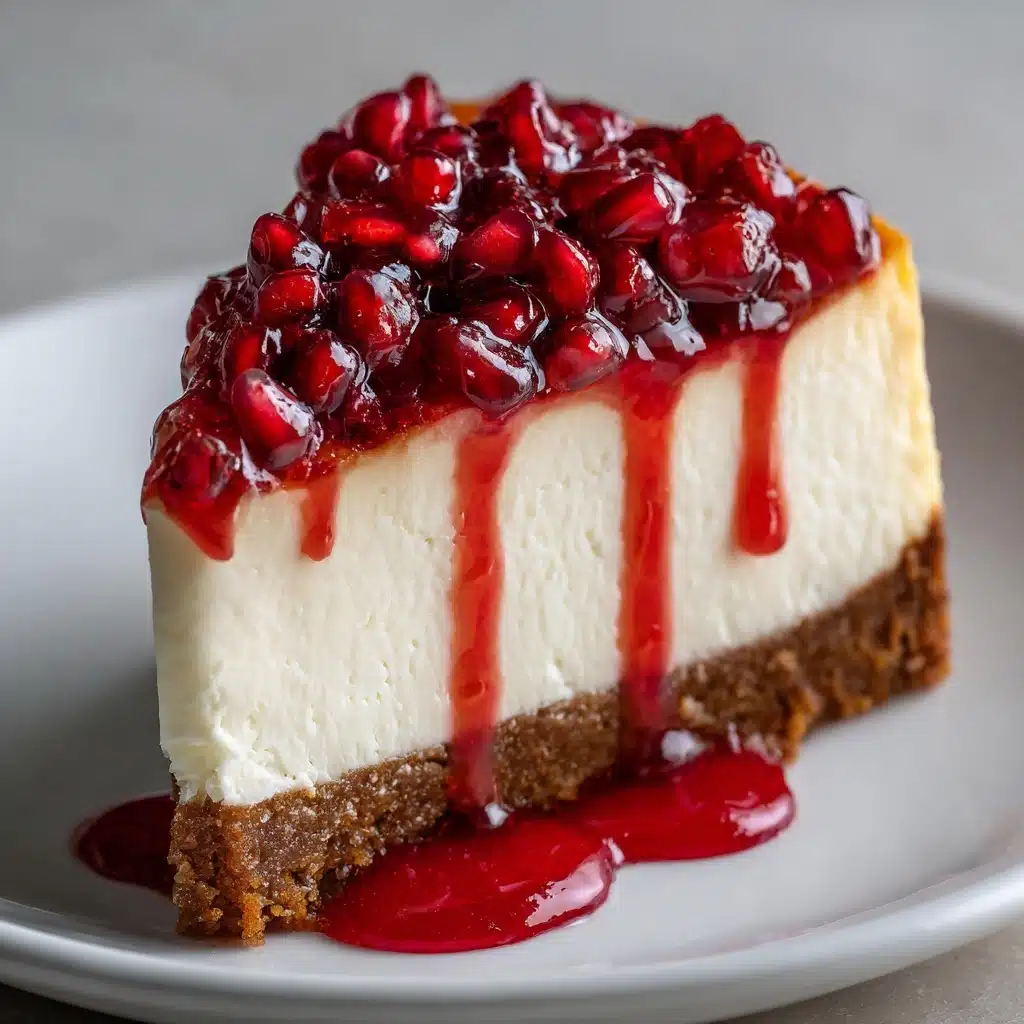 Greek Yogurt Cheesecake with Pomegranate Syrup Recipe