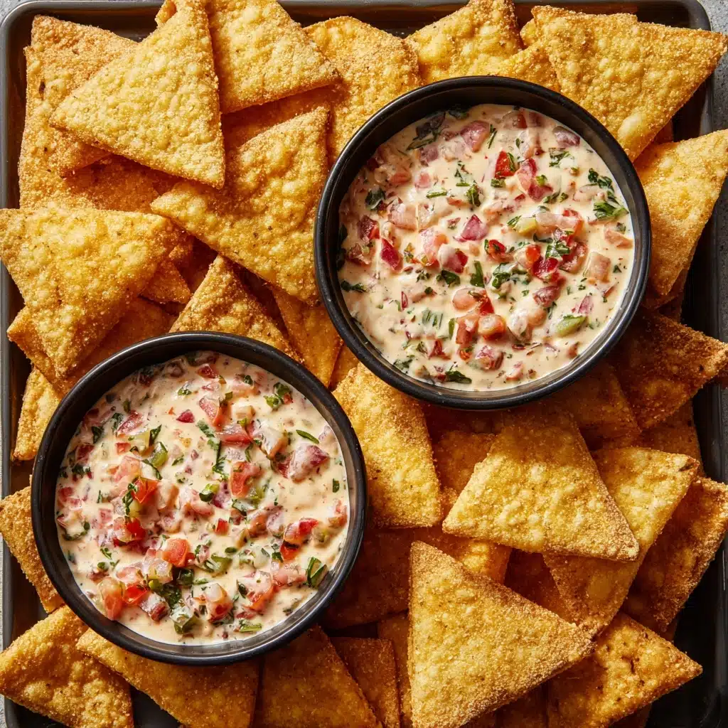 Nacho Triangles with Salsa-Ranch Dipping Sauce Recipe
