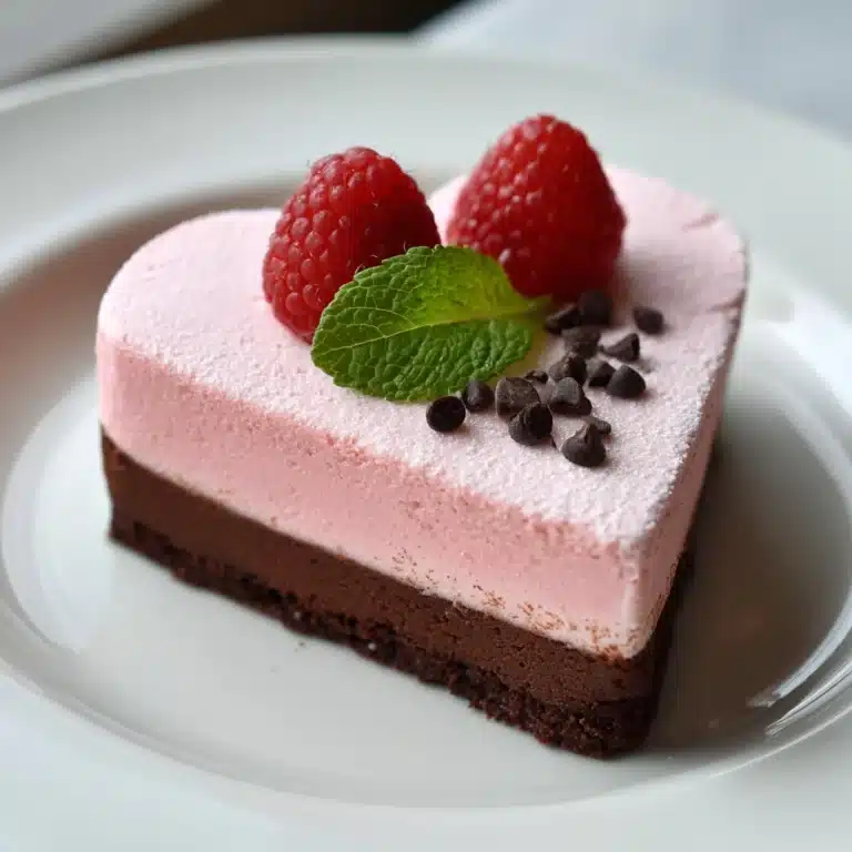 Heart-Shaped Raspberry Mousse with a Brownie Base Recipe