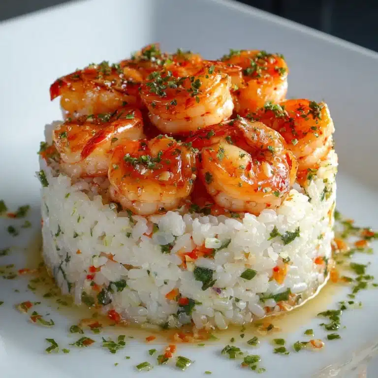 Garlic Butter Shrimp and Rice Stack Recipe