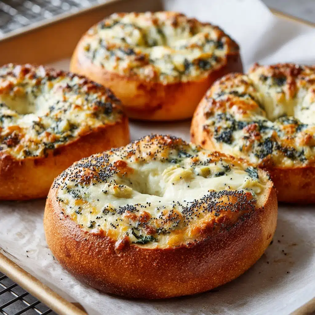 Cheesy Spinach-Artichoke Bagels Recipe