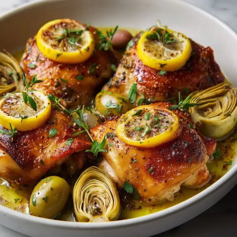 Mediterranean Lemon Chicken with Artichokes & Olives Recipe
