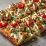 Mediterranean Tzatziki Chicken Naan Pizza Recipe