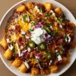 Loaded Cowboy BBQ Tater Tot Nachos Recipe