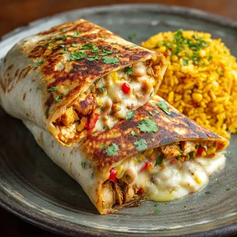 Smothered Green Chile Chicken Burritos Recipe