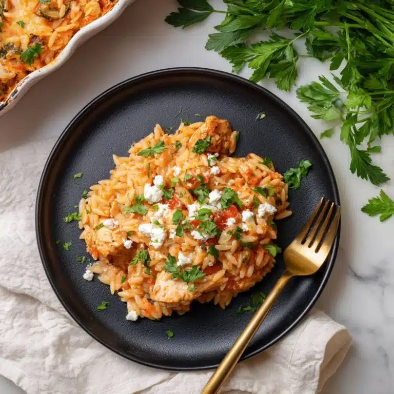 Greek Chicken Orzo Bake Recipe