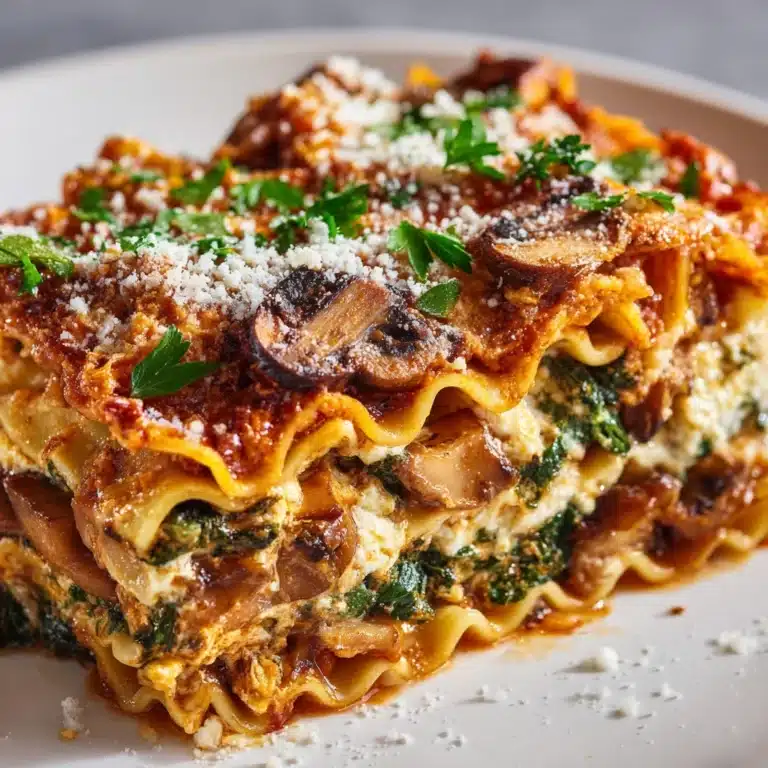Mushroom and Spinach Lasagna Rolls Recipe