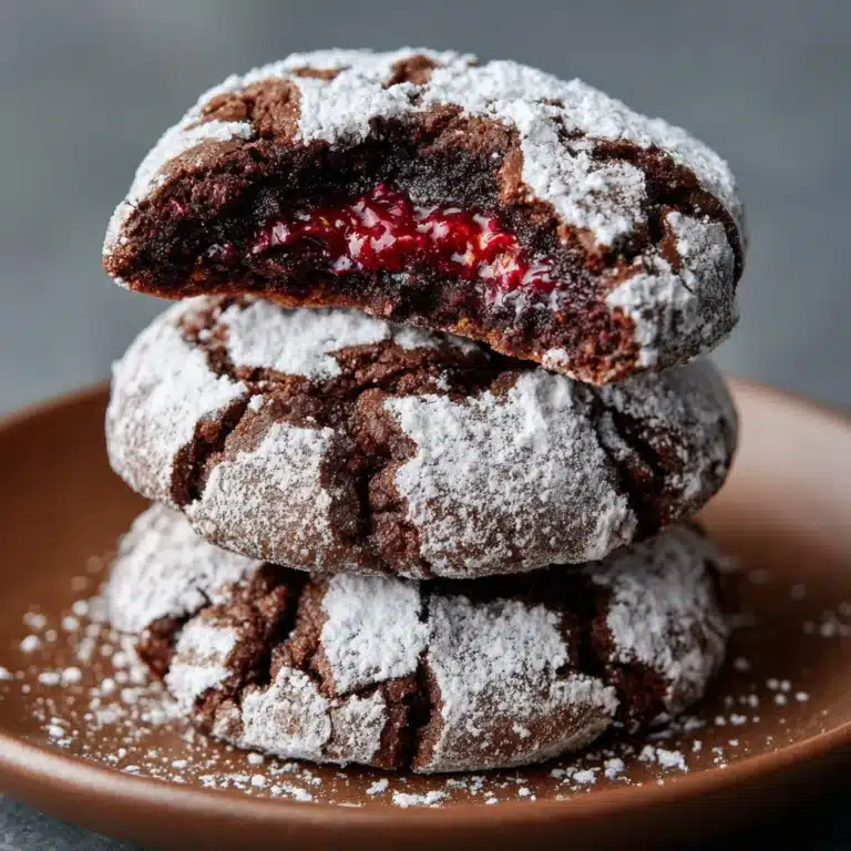 Chocolate Raspberry Crinkle Cookies Recipe