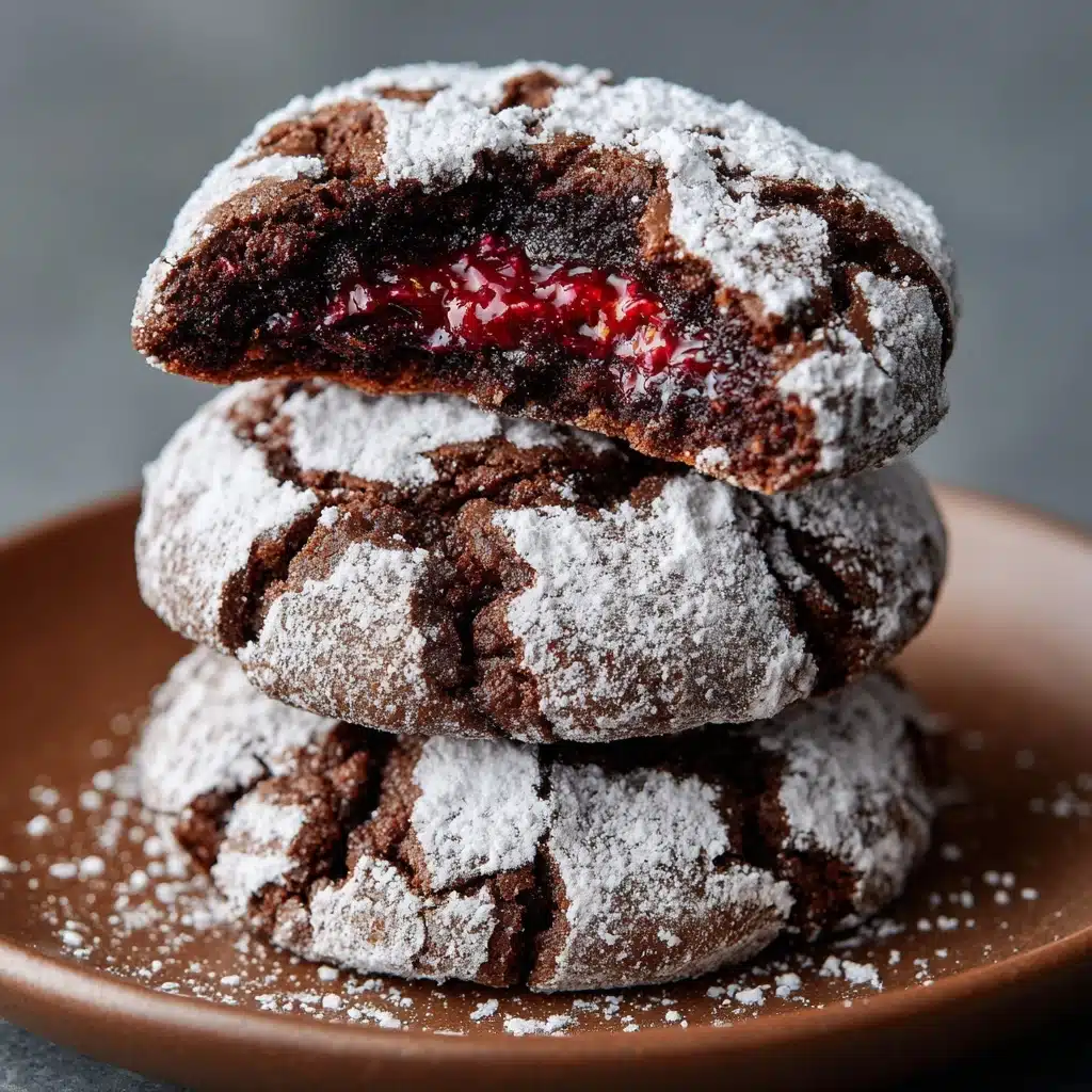 Chocolate Raspberry Crinkle Cookies Recipe