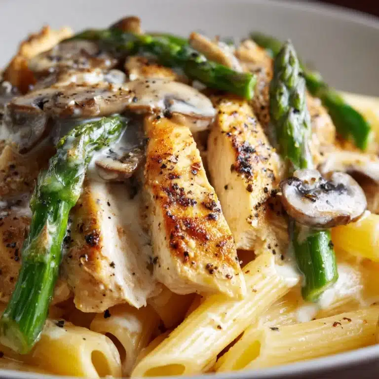 Creamy Mushroom and Asparagus Chicken Penne Recipe