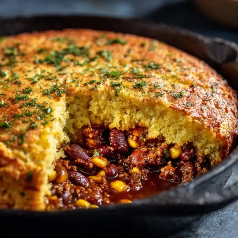 Skillet Chili Cornbread Pot Pie Recipe