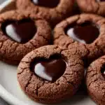Heart-Shaped Chocolate Thumbprint Cookies Recipe