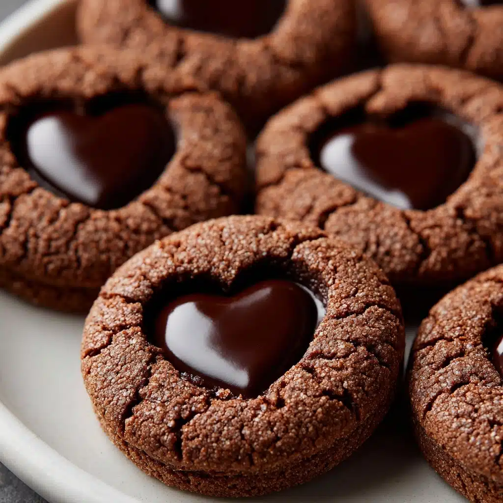 Heart-Shaped Chocolate Thumbprint Cookies Recipe - Recipe Image