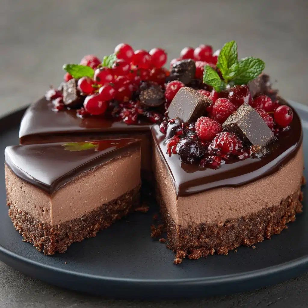 No-Bake German Chocolate Cheesecake Recipe - Recipe Image