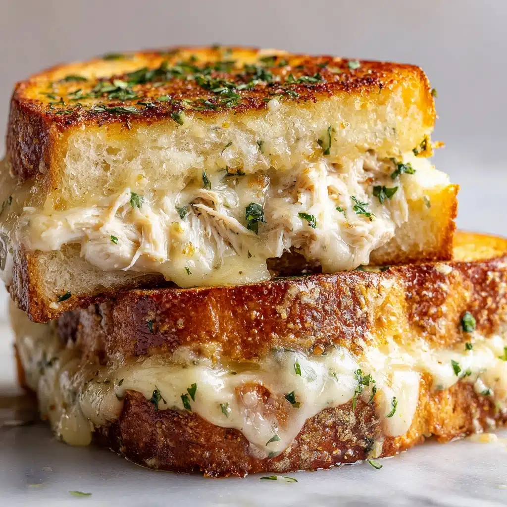 Cheesy Chicken Garlic Bread Sandwich Recipe - Recipe Image