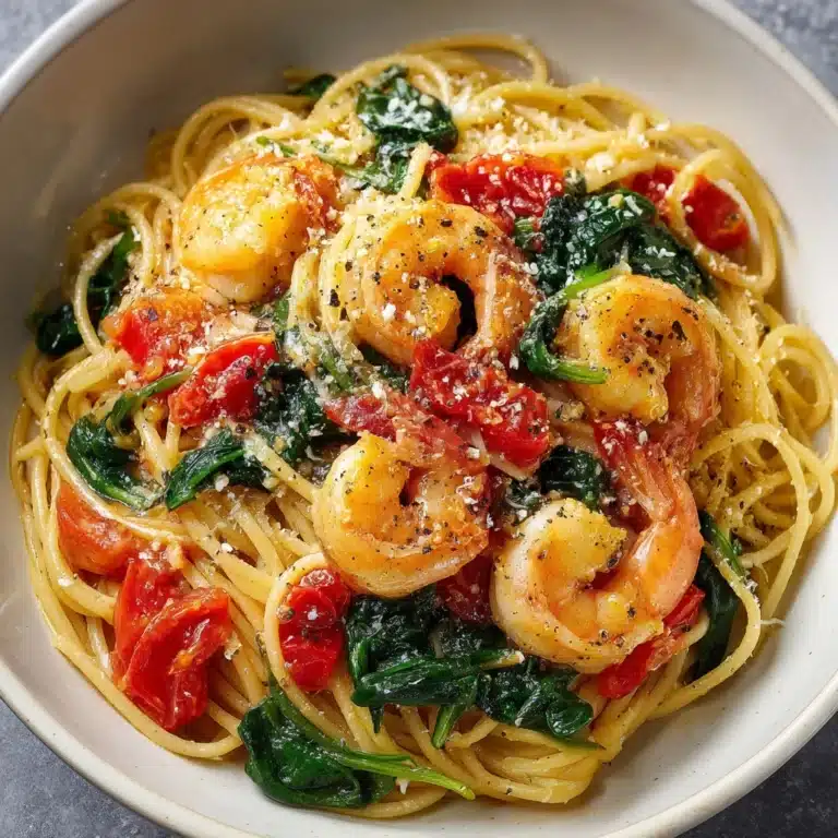 Tomato Spinach Shrimp Pasta Recipe