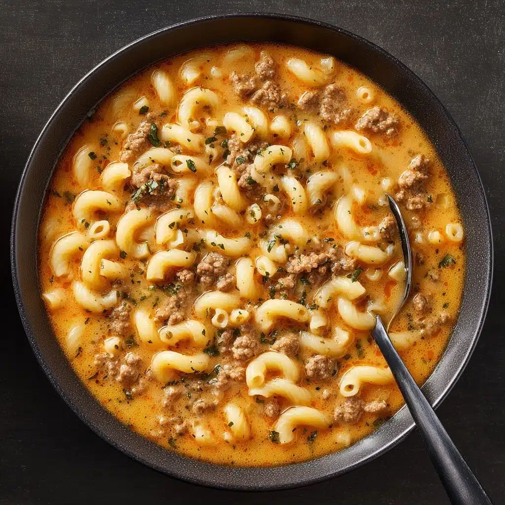 One-Pot Macaroni Cheeseburger Soup Recipe - Recipe Image