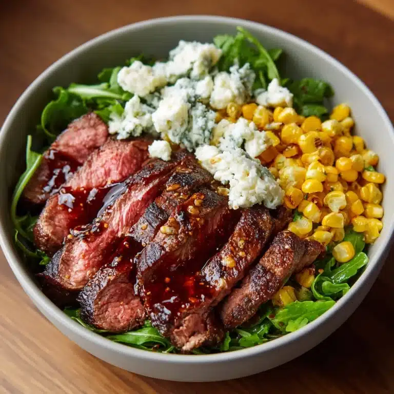 Grilled Balsamic Steak Salad with Gorgonzola & Corn Recipe
