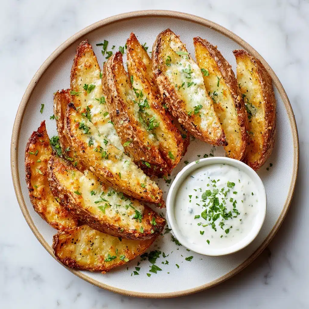 Baked Garlic Parmesan Potato Wedges Recipe