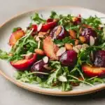 French Beans with Grilled Peach and Almond Vinaigrette Recipe