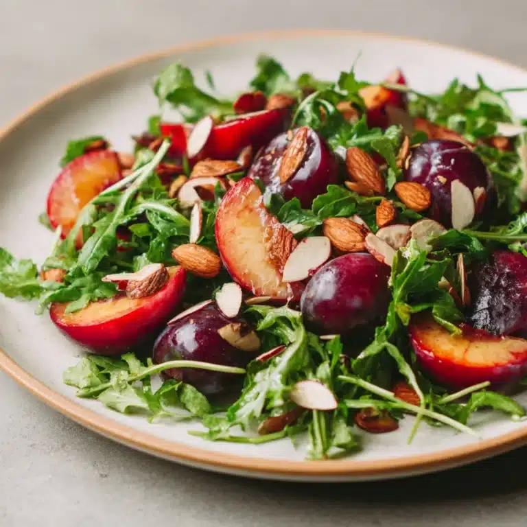 French Beans with Grilled Peach and Almond Vinaigrette Recipe