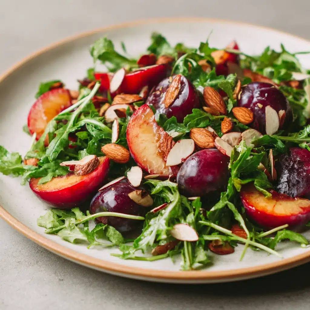 French Beans with Grilled Peach and Almond Vinaigrette Recipe