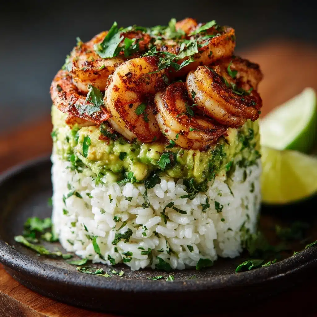 Honey Lime Shrimp & Avocado Rice Stack Recipe - Recipe Image