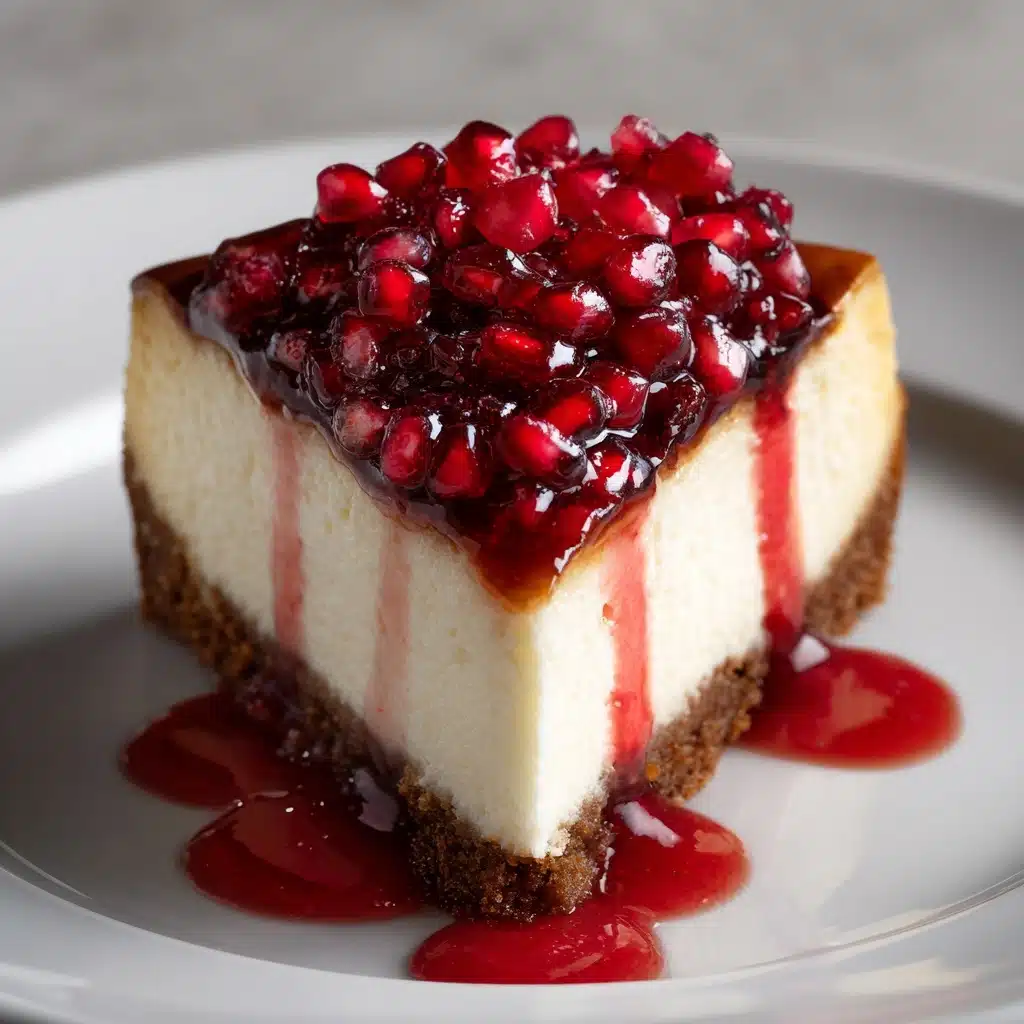 Greek Yogurt Cheesecake with Pomegranate Syrup Recipe - Recipe Image