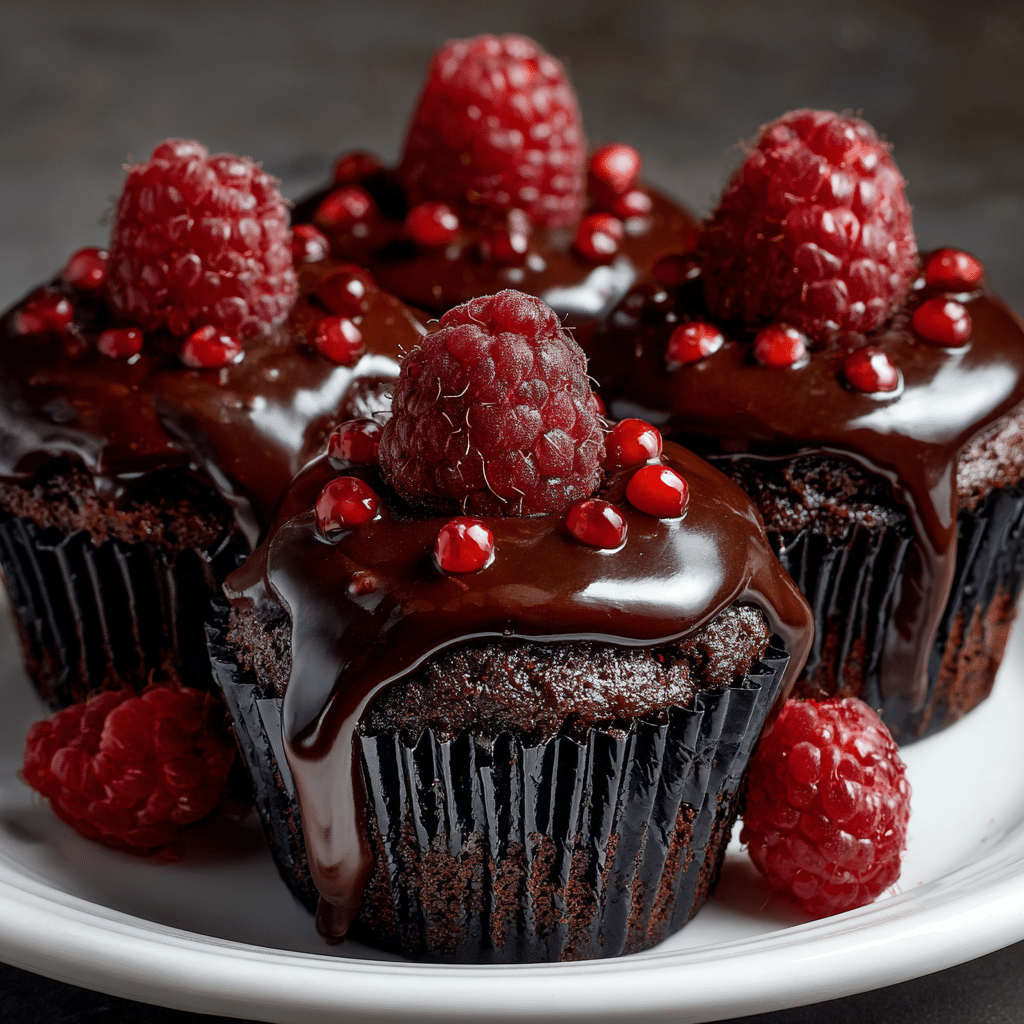 Raspberry Chocolate Lava Cupcakes Recipe - Recipe Image