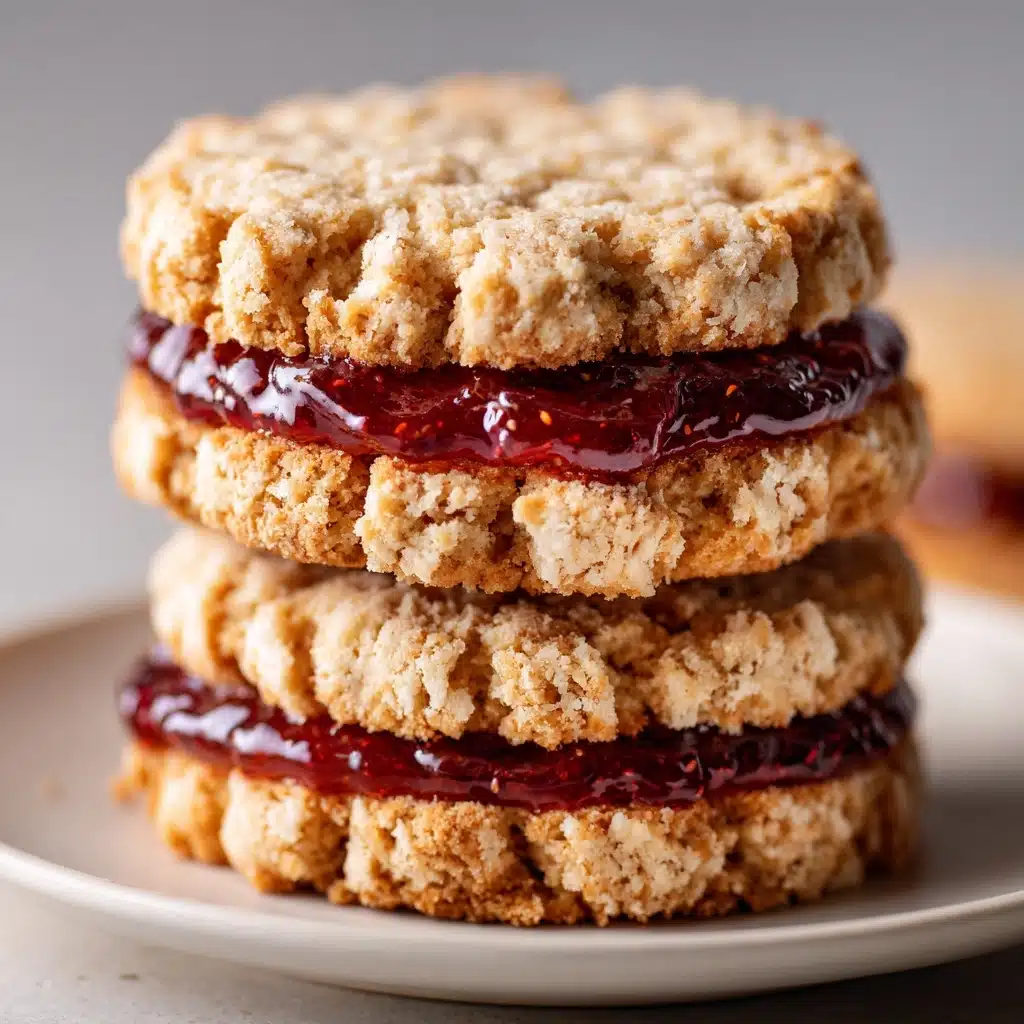 Healthy Flourless Peanut Butter & Jelly Cookie Sandwiches Recipe - Recipe Image