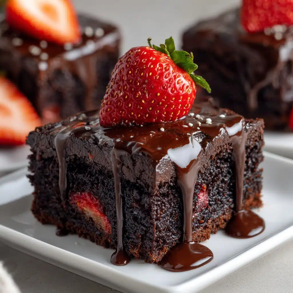 Chocolate Covered Strawberry Brownies Recipe - Recipe Image
