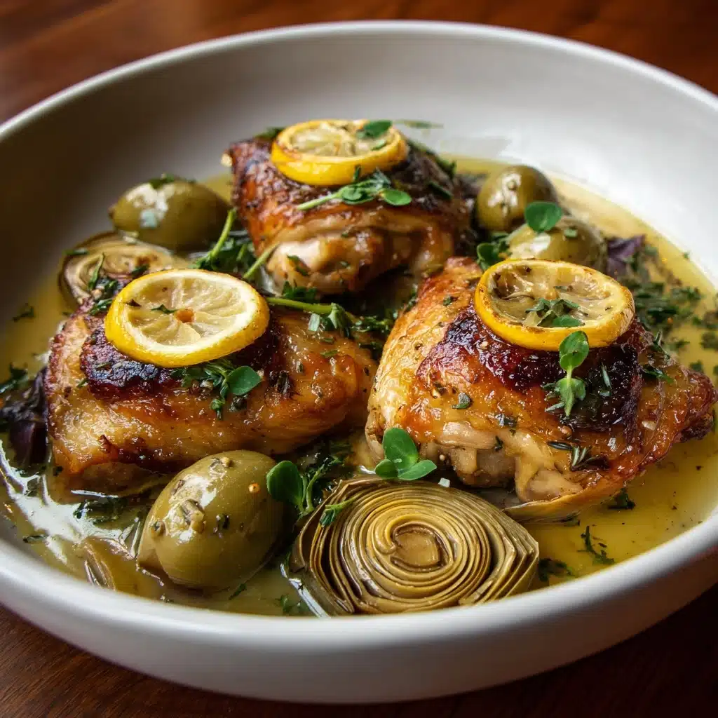 Mediterranean Lemon Chicken with Artichokes & Olives Recipe - Recipe Image