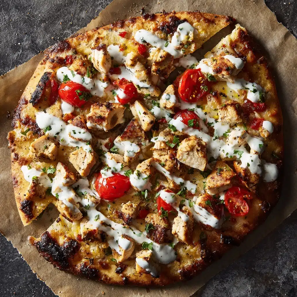 Mediterranean Tzatziki Chicken Naan Pizza Recipe - Recipe Image