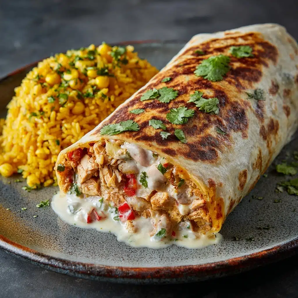 Smothered Green Chile Chicken Burritos Recipe - Recipe Image