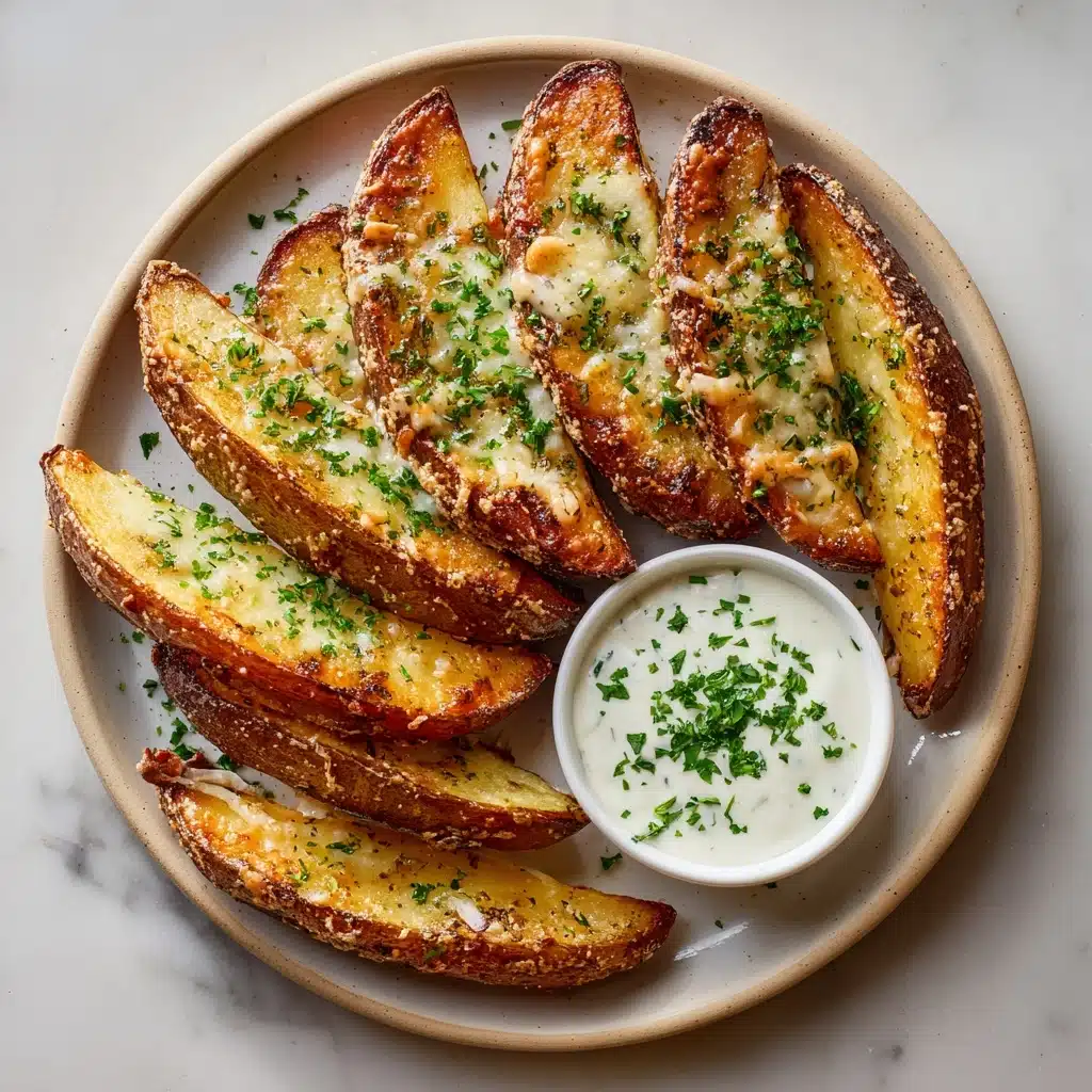 Baked Garlic Parmesan Potato Wedges Recipe - Recipe Image