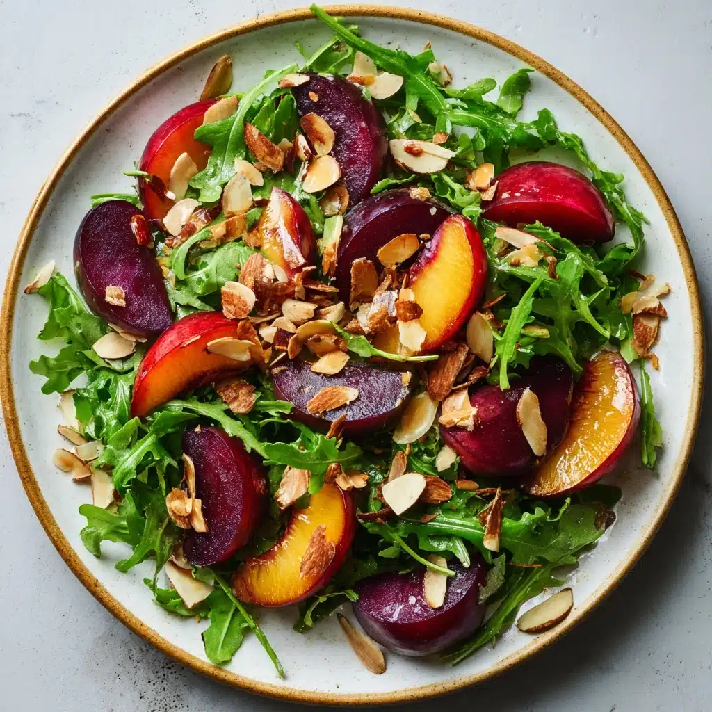 French Beans with Grilled Peach and Almond Vinaigrette Recipe - Recipe Image