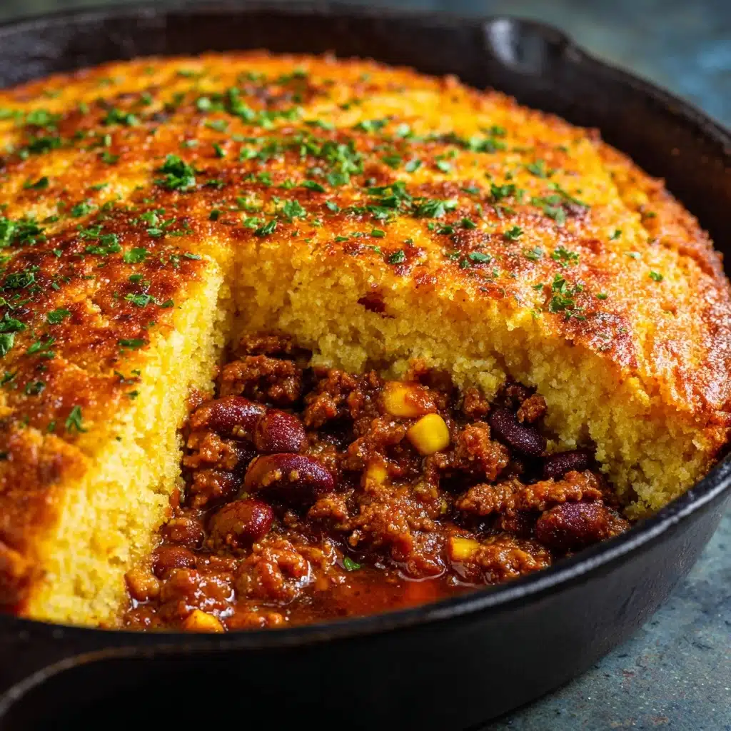 Skillet Chili Cornbread Pot Pie Recipe - Recipe Image