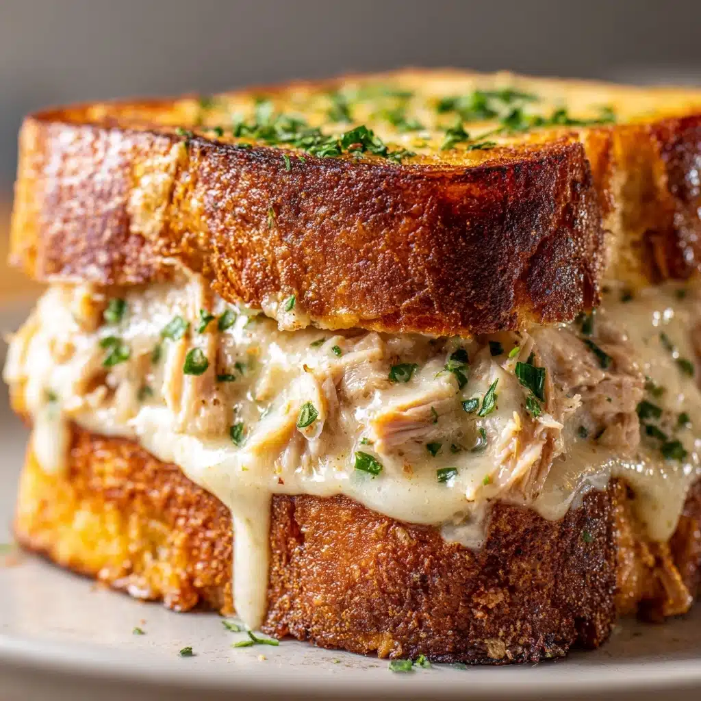 Cheesy Chicken Garlic Bread Sandwich Recipe - Recipe Image