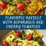 Ravioli with Tomatoes, Asparagus, Garlic, and Herbs Recipe