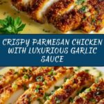 Parmesan Crusted Chicken with Creamy Garlic Sauce Recipe