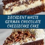 White German Chocolate Cake with a Cheesecake Center Recipe