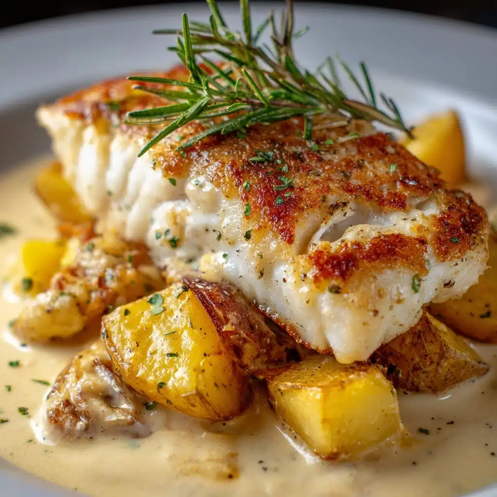 Cod & Potatoes in Rosemary Cream Sauce Recipe - Recipe Image