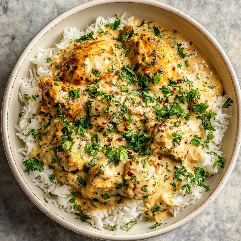 Creamy Smothered Chicken and Rice Recipe - Recipe Image