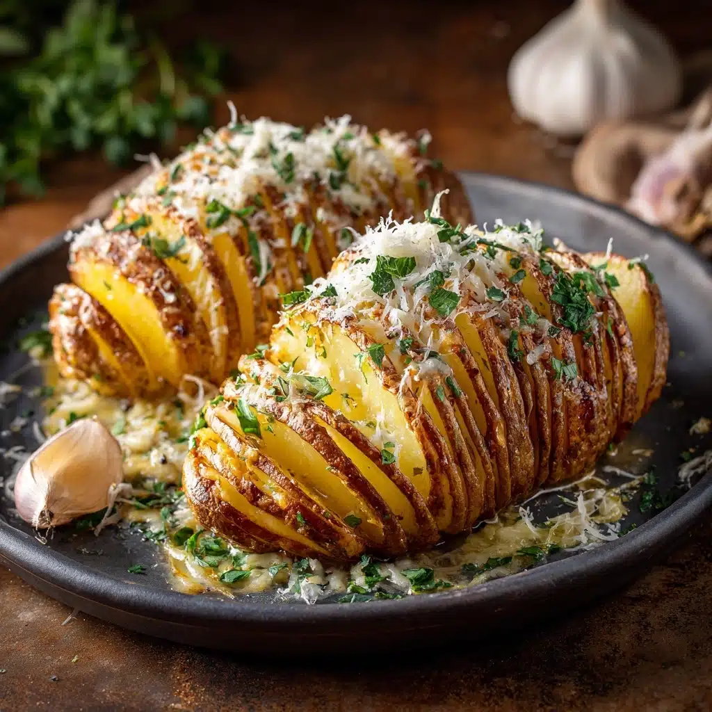 Garlic Parmesan Hasselback Potatoes Recipe - Recipe Image