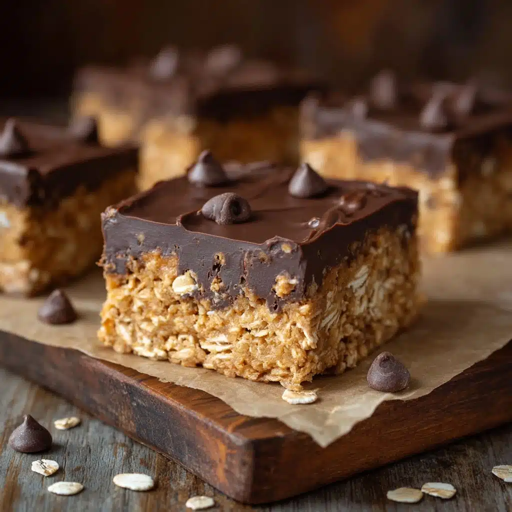 No-Bake Chocolate Oatmeal Cookie Bars Recipe - Recipe Image