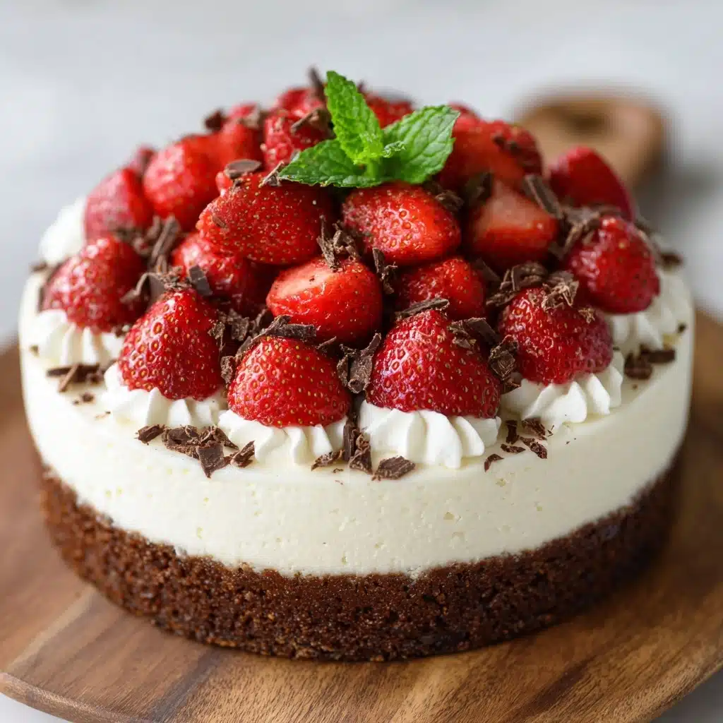 White Chocolate Strawberry Cheesecake Recipe - Recipe Image