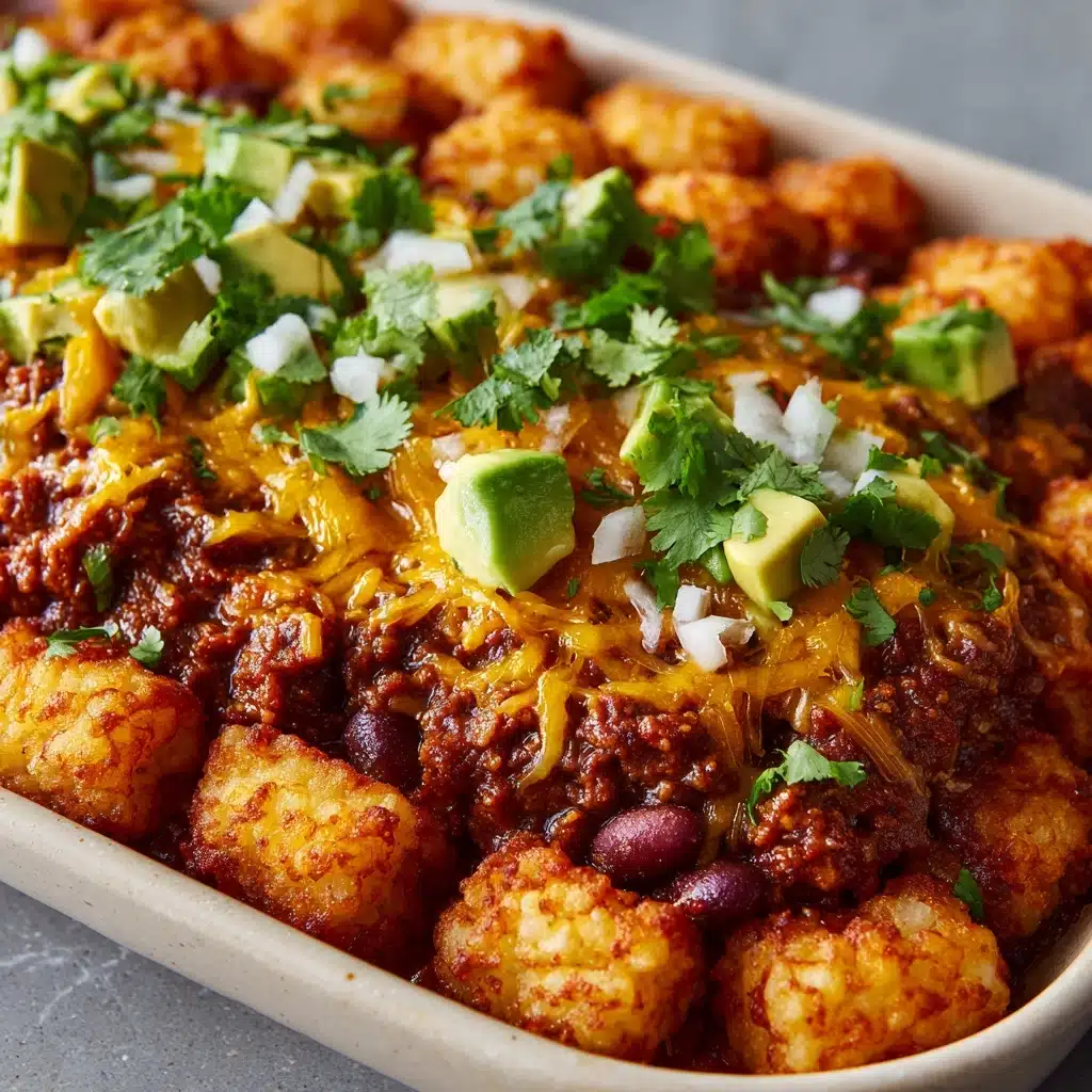 Easy Weeknight Chili Tater Tot Casserole Recipe - Recipe Image